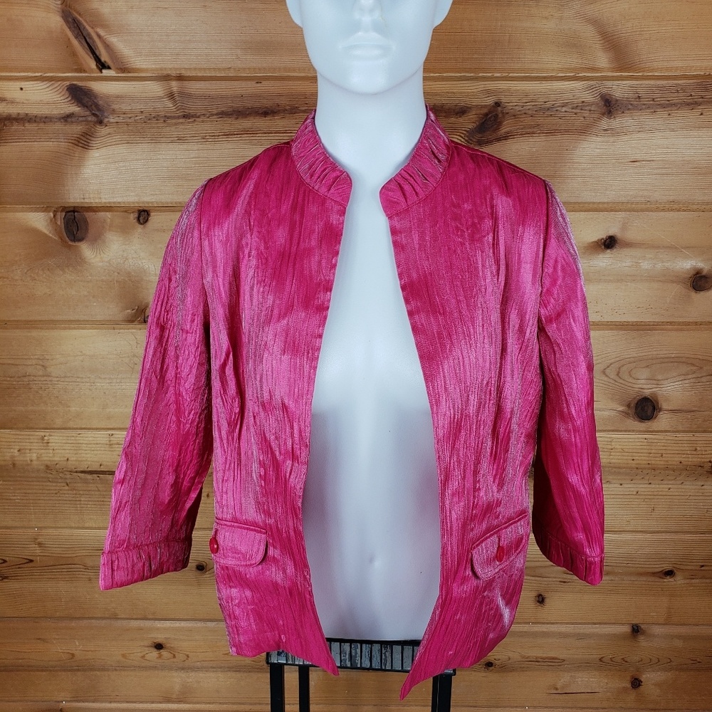 Chico's pink Blazer jacket fuchsia dressy 0 suit - Picture 5 of 8